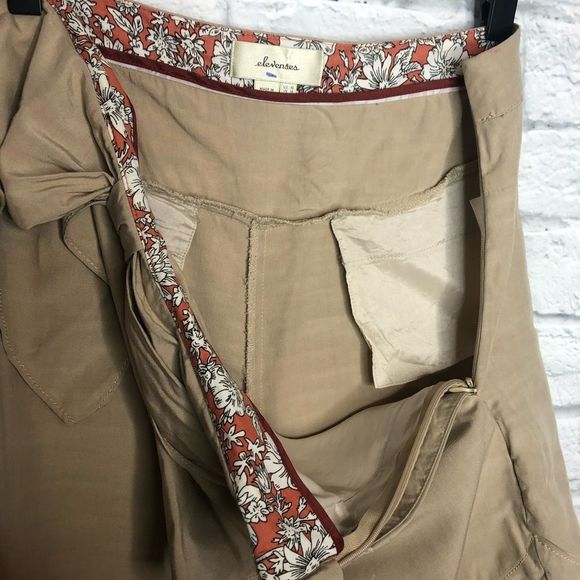 Anthropologie Elevenses Tan Bow Front Shorts - Picture 8 of 8